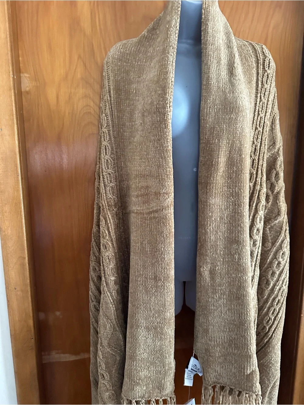 Camel Caramel Fringe Shawl Wrap Scarf 28x72